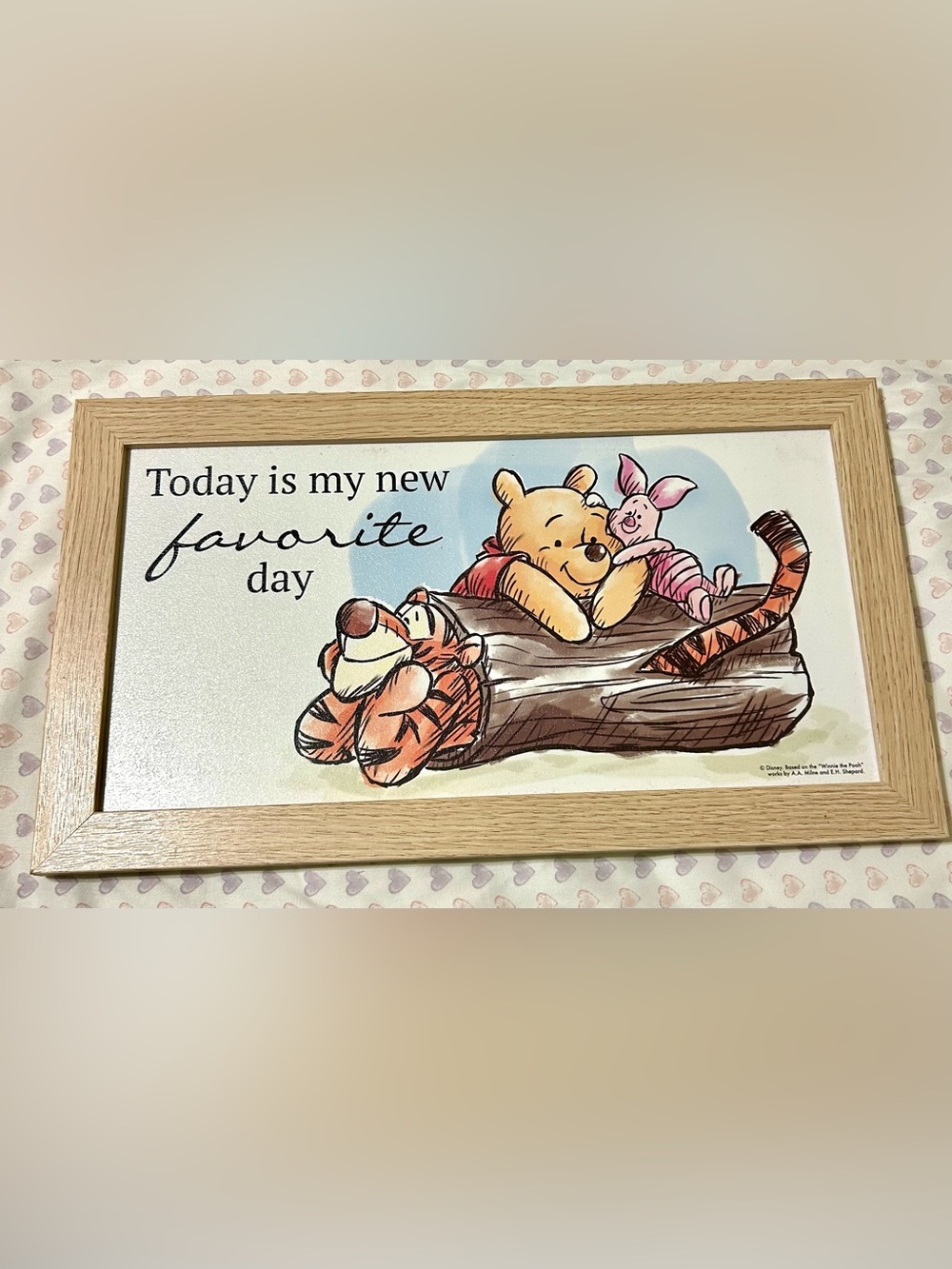 Disney Winnie the Pooh Framed Art - Yellow, Pink, Orange, Brown